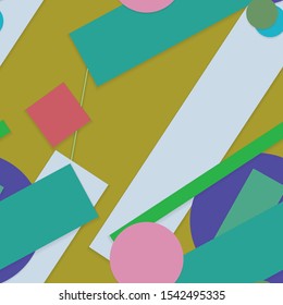 Flat material design - Creative vector trend seamless.