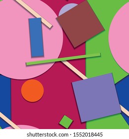 Flat material design - Creative vector trend seamless.