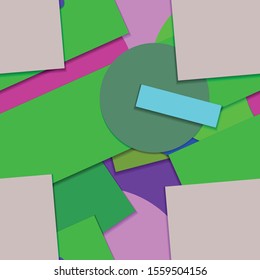 Flat material design - Creative vector trend seamless.