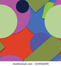 Flat material design - Creative vector trend seamless.