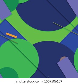 Flat material design - Creative vector trend seamless.