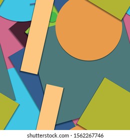 Flat material design - Creative vector trend seamless.