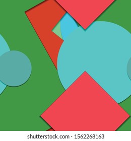 Flat material design - Creative vector trend seamless.