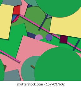 Flat material design - Creative vector trend seamless.
