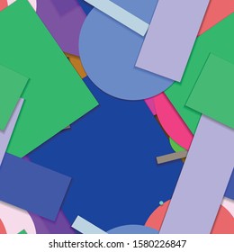 Flat material design - Creative vector trend seamless.