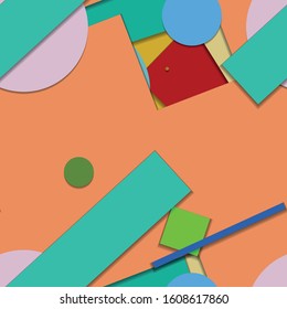 Flat material design - Creative vector trend seamless.