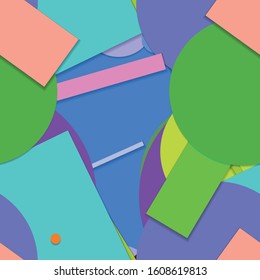 Flat material design - Creative vector trend seamless.