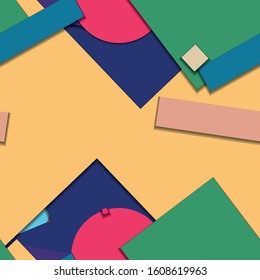 Flat material design - Creative vector trend seamless.