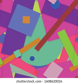 Flat material design - Creative vector trend seamless.