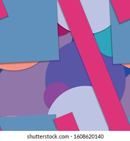 Flat material design - Creative vector trend seamless.