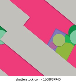 Flat material design - Creative vector trend seamless.