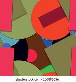 Flat material design - Creative vector trend seamless.