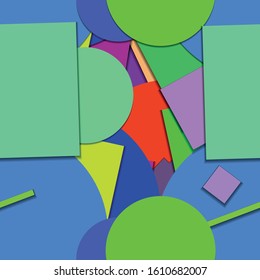 Flat material design - Creative vector trend seamless.