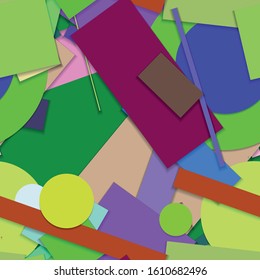 Flat material design - Creative vector trend seamless.