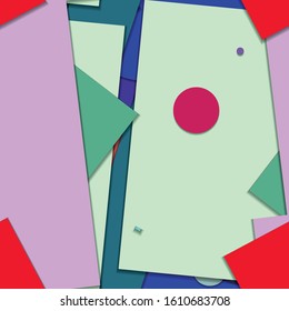 Flat material design - Creative vector trend seamless.