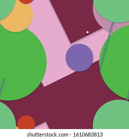 Flat material design - Creative vector trend seamless.