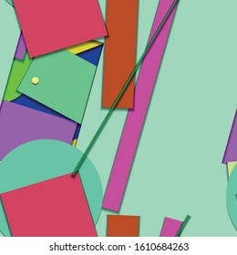 Flat material design - Creative vector trend seamless.