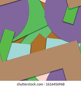 Flat material design - Creative vector trend seamless.