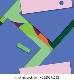 Flat material design - Creative vector trend seamless.