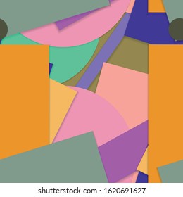 Flat material design - Creative vector trend seamless.