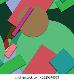 Flat material design - Creative vector trend seamless.