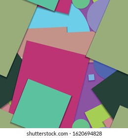Flat material design - Creative vector trend seamless.