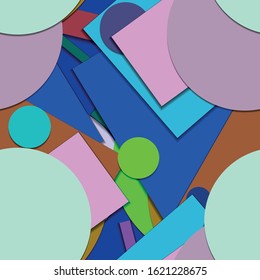 Flat material design - Creative vector trend seamless.