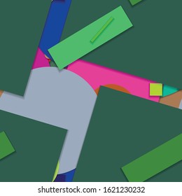 Flat material design - Creative vector trend seamless.
