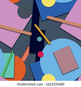 Flat material design - Creative vector trend seamless.