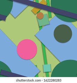 Flat material design - Creative vector trend seamless.