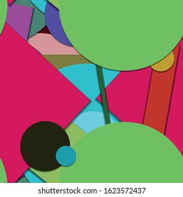Flat material design - Creative vector trend seamless.
