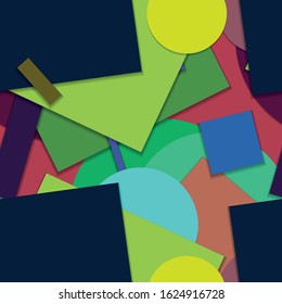 Flat material design - Creative vector trend seamless.