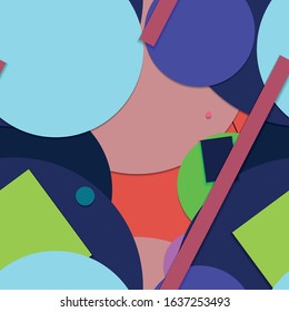 Flat material design - Creative vector trend seamless.
