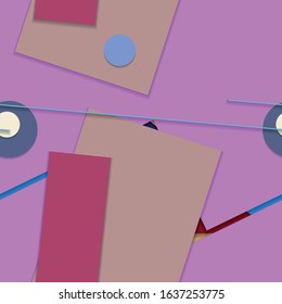 Flat material design - Creative vector trend seamless.