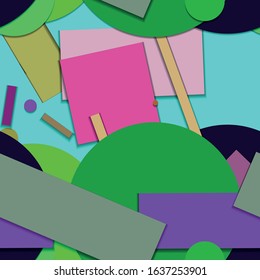 Flat material design - Creative vector trend seamless.