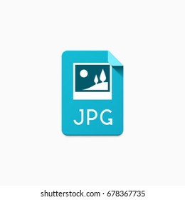 Flat material design JPG file type icon. Graphical user interface element for applications, websites & data services
