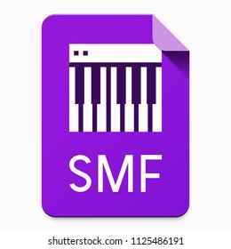 Flat material design SMF file type icon. Graphical user interface element for applications, websites & data services