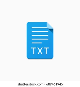 Flat material design TXT file type icon. Graphical user interface element for applications, websites & data services