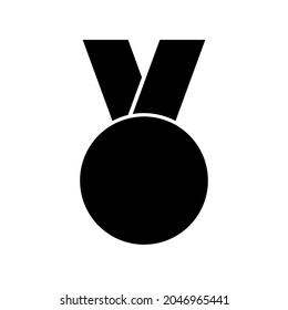 Flat Medal Award Badge Icon. Vector Image.