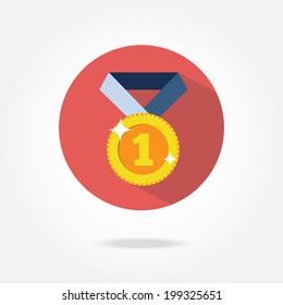 Flat medal icon.