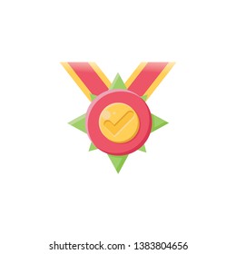 flat medal illustration check mark, check list - vector