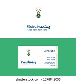 Flat Medal  Logo and Visiting Card Template. Busienss Concept Logo Design