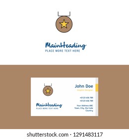 Flat Medal Logo and Visiting Card Template. Busienss Concept Logo Design