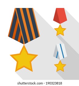 Flat medals icons design 