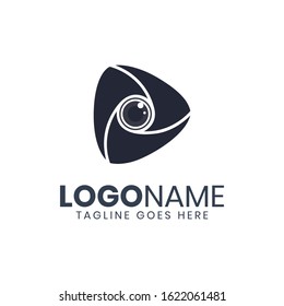 flat media camera logo design