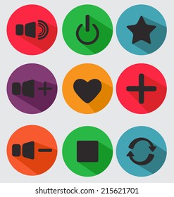 Flat media icon in black part 2