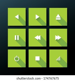 Flat media icon set - vector illustration