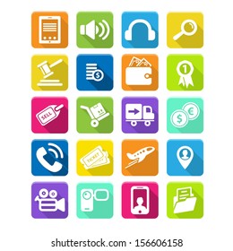 Flat media icons