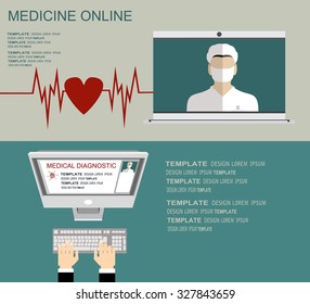 Flat medical background. First aid. Online medicine. Health care and protection, Pharmacy. Vector illustration.