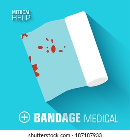 flat medical bandage background. vector illustration concept